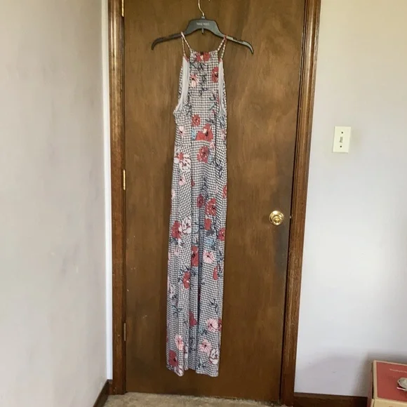 Relist8/8❌Candie’s front slit halter print maxi dress w keyhole XL jr - Picture 10 of 16